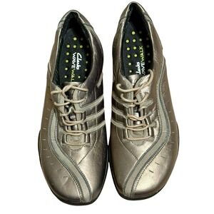 Clarks Wave Walk Metallic Bronze Leather Walking Lace-Up Shoes Womens 8.5 M